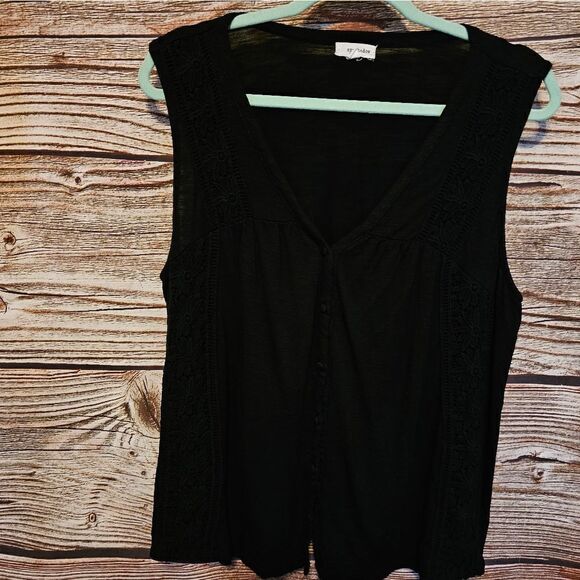 Eyeshadow top Sleeveless Women's XL black Pre-owned - Picture 2 of 6